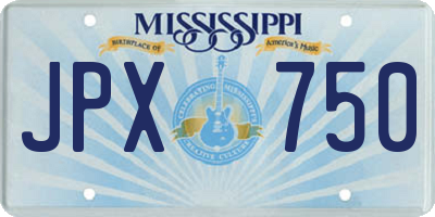 MS license plate JPX750
