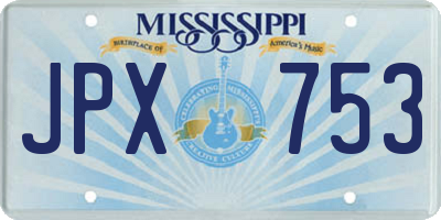 MS license plate JPX753