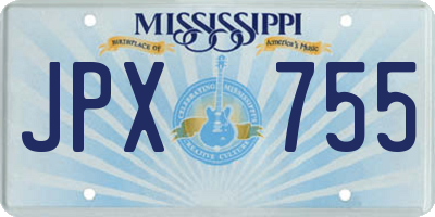 MS license plate JPX755
