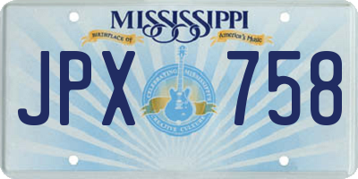 MS license plate JPX758