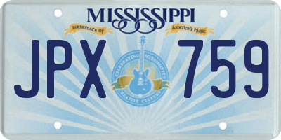 MS license plate JPX759