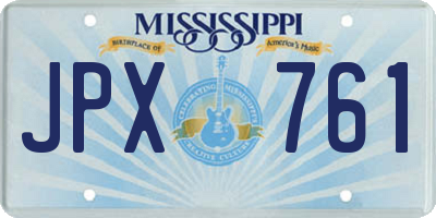 MS license plate JPX761