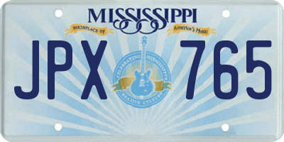 MS license plate JPX765