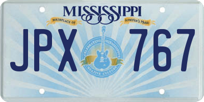 MS license plate JPX767