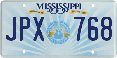 MS license plate JPX768