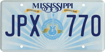 MS license plate JPX770