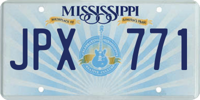 MS license plate JPX771