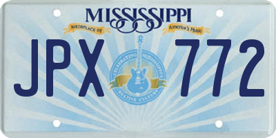 MS license plate JPX772