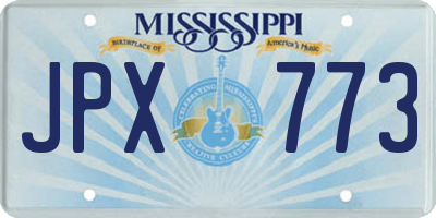 MS license plate JPX773