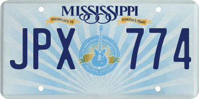 MS license plate JPX774