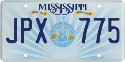MS license plate JPX775