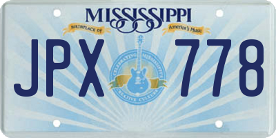MS license plate JPX778