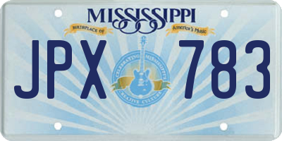 MS license plate JPX783