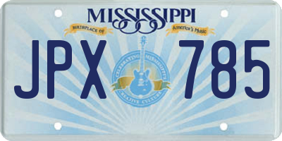 MS license plate JPX785