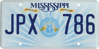 MS license plate JPX786