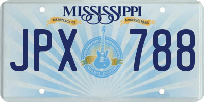 MS license plate JPX788