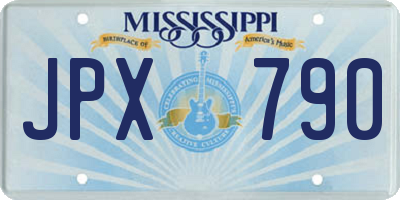MS license plate JPX790