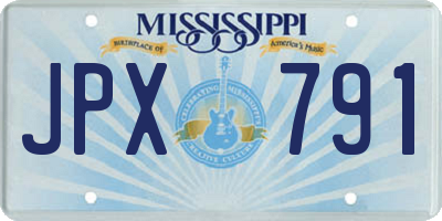 MS license plate JPX791