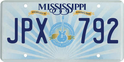 MS license plate JPX792