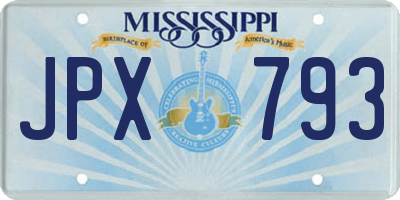 MS license plate JPX793