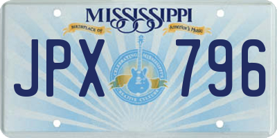 MS license plate JPX796