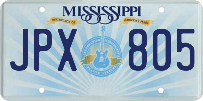 MS license plate JPX805