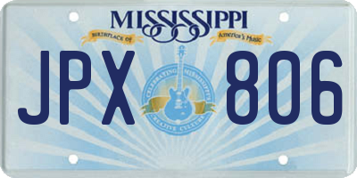 MS license plate JPX806