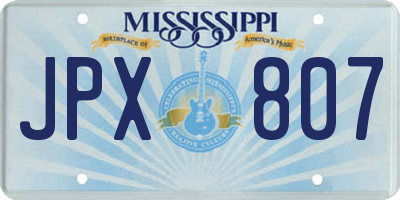 MS license plate JPX807