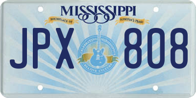 MS license plate JPX808