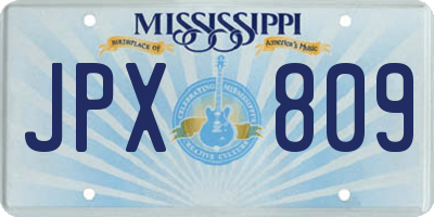 MS license plate JPX809