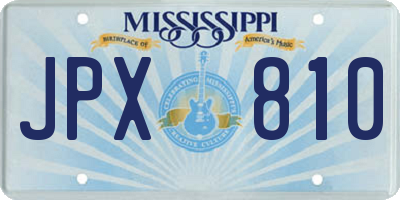 MS license plate JPX810