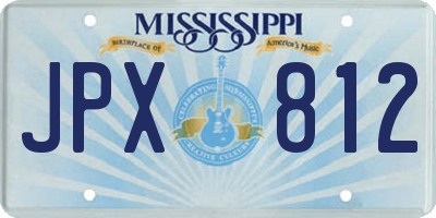 MS license plate JPX812