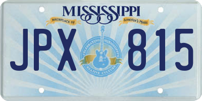 MS license plate JPX815