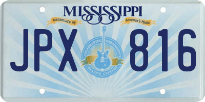 MS license plate JPX816