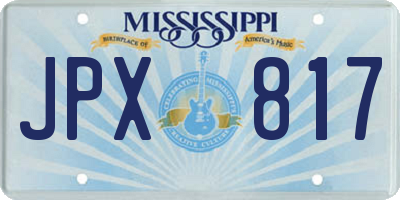 MS license plate JPX817