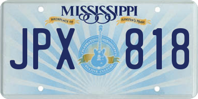 MS license plate JPX818