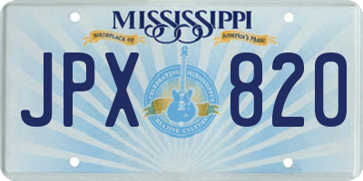 MS license plate JPX820