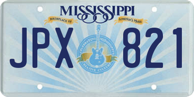 MS license plate JPX821