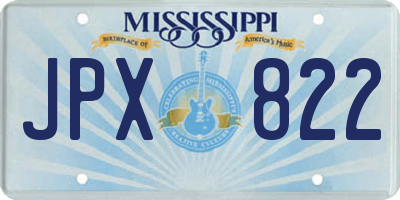 MS license plate JPX822