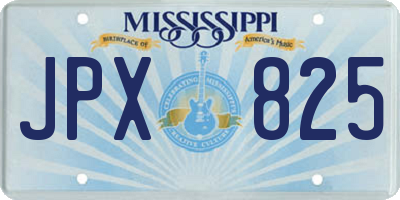 MS license plate JPX825