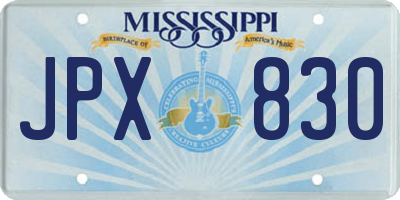 MS license plate JPX830