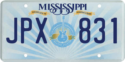 MS license plate JPX831
