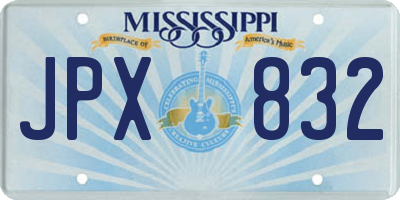 MS license plate JPX832