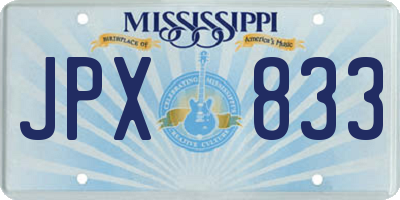 MS license plate JPX833