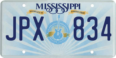 MS license plate JPX834