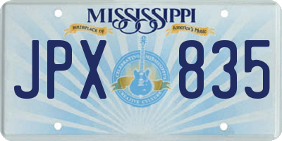 MS license plate JPX835
