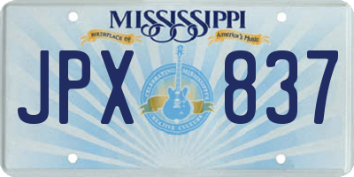 MS license plate JPX837