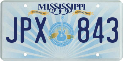 MS license plate JPX843
