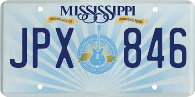 MS license plate JPX846