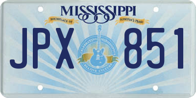 MS license plate JPX851